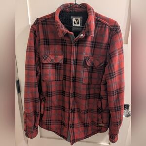 Voyager red plaid sherpa-lined fleece shacket Men's M
